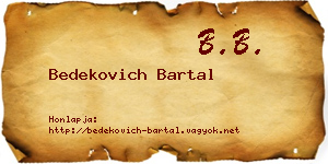 Bedekovich Bartal névjegykártya